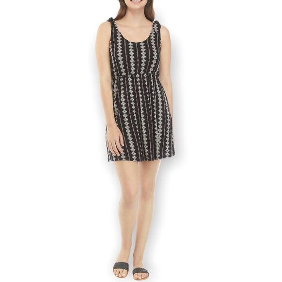 NWT As U Wish Junior’s Tank Tie Shoulder Printed Dress - Picture 1 of 5